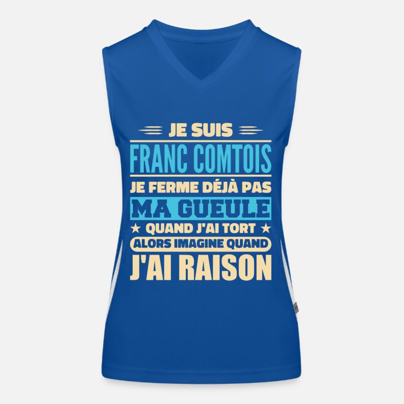 Franc comtois je ferme pas ma gueule franche comté Débardeur respirant contrasté Femme