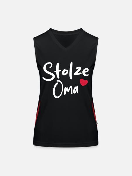 Stolze Oma - Funktionelles Kontrast-Tank Top für Frauen - Schwarz/Rot - Vorne