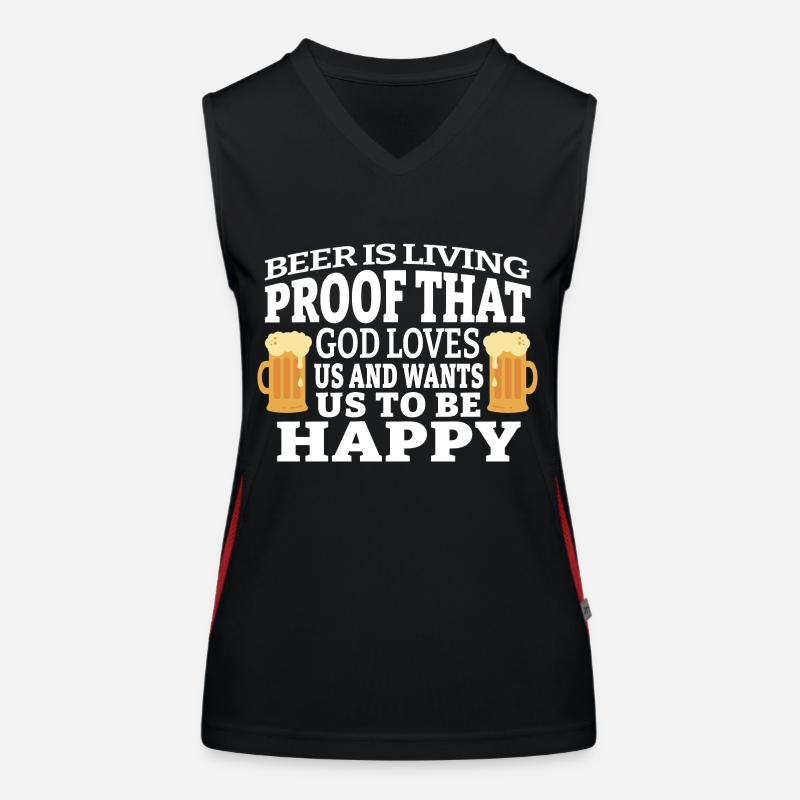 Bier Ist Der Beweis Dass Gott Uns Liebt Und Will, Funktionelles Kontrast-Tank Top für Frauen