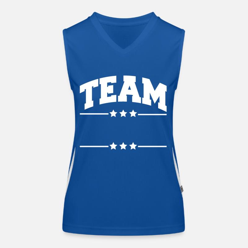 Team - Dein Name Funktionelles Kontrast-Tank Top für Frauen