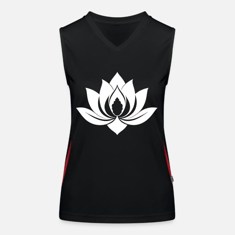Witte Lotus Functionele contrasterende tanktop voor vrouwen