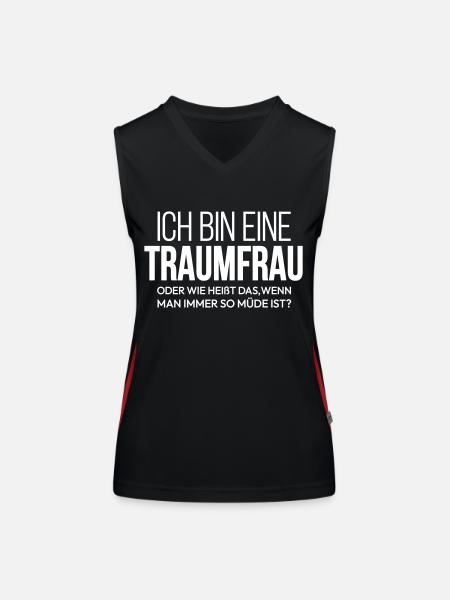 Ich bin eine Traumfrau - Funktionelles Kontrast-Tank Top für Frauen - Schwarz/Rot - Vorne