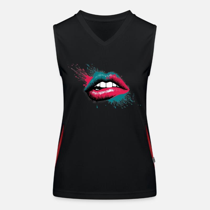 Hot Lips Funktionelles Kontrast-Tank Top für Frauen