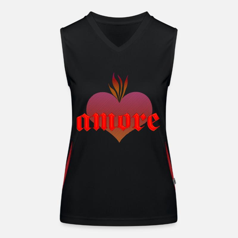 amore mit brennendem Herz Funktionelles Kontrast-Tank Top für Frauen