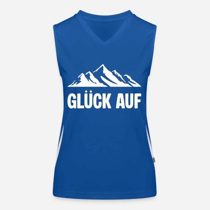 Glueck auf Berg Erzgebirge Funktionelles Kontrast-Tank Top für Frauen