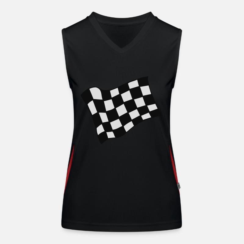 Racing Drapeau à damiers Débardeur respirant contrasté Femme