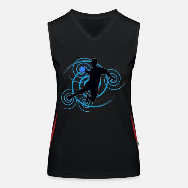 Handball-Design (Wirbel) 01 Funktionelles Kontrast-Tank Top für Frauen