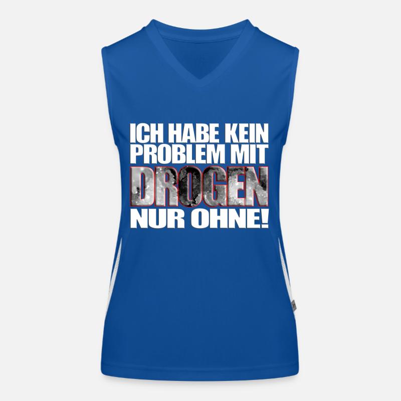 ich habe kein Problem mit Drogen nur ohne! Spruch Funktionelles Kontrast-Tank Top für Frauen