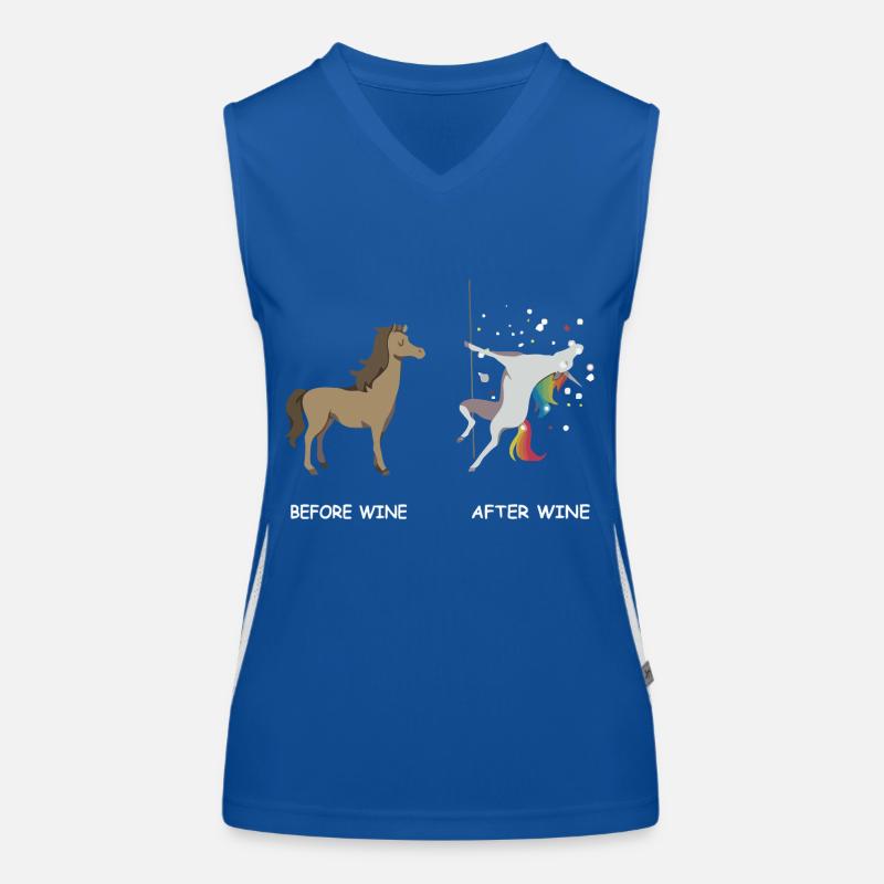 Unicorn before wine and after wine Women's Functional Contrast Tank Top