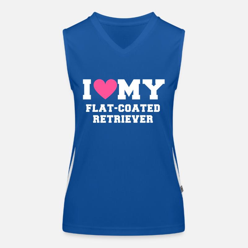 I love my Flat Coated Retriever Débardeur respirant contrasté Femme