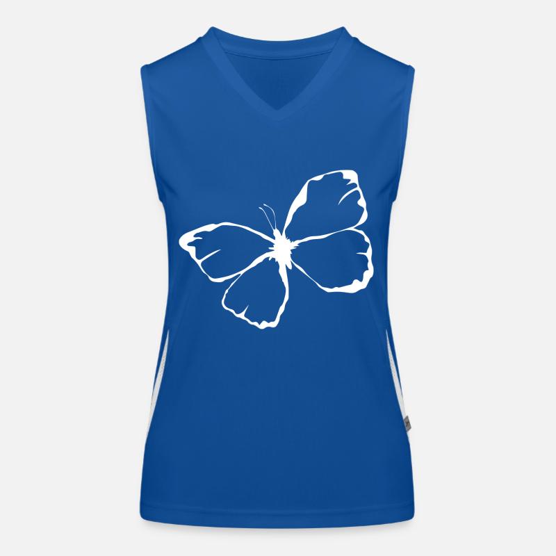 Papillon illustré blanc Débardeur respirant contrasté Femme