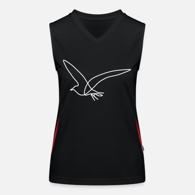 Gull - Women's Functional Contrast Tank Top - black/red