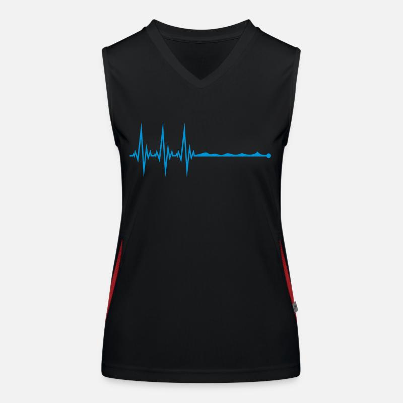 waves line frequency heart beat pulse swimming sc Women's Functional Contrast Tank Top