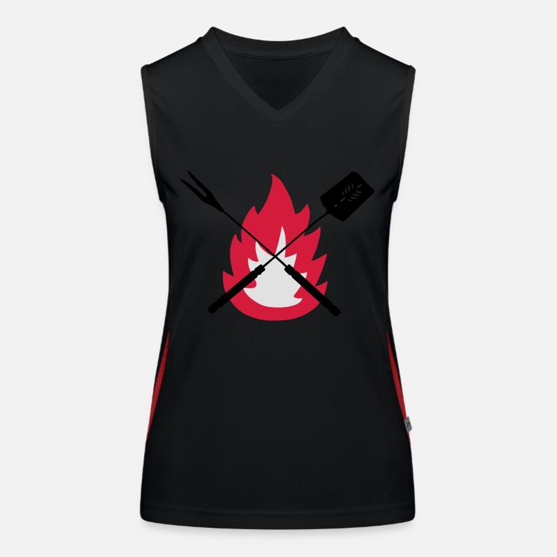 barbecue cook tools fire on BBQ best gift idea Débardeur respirant contrasté Femme