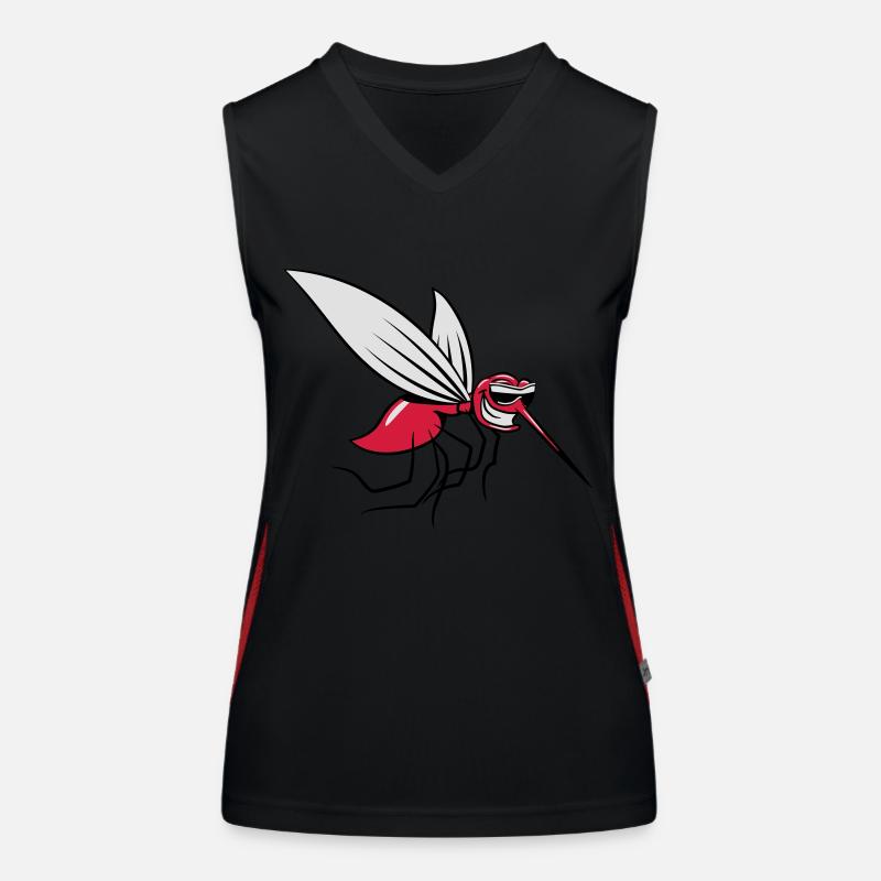 Mosquito wittily stinging comic sunglasses Women's Functional Contrast Tank Top