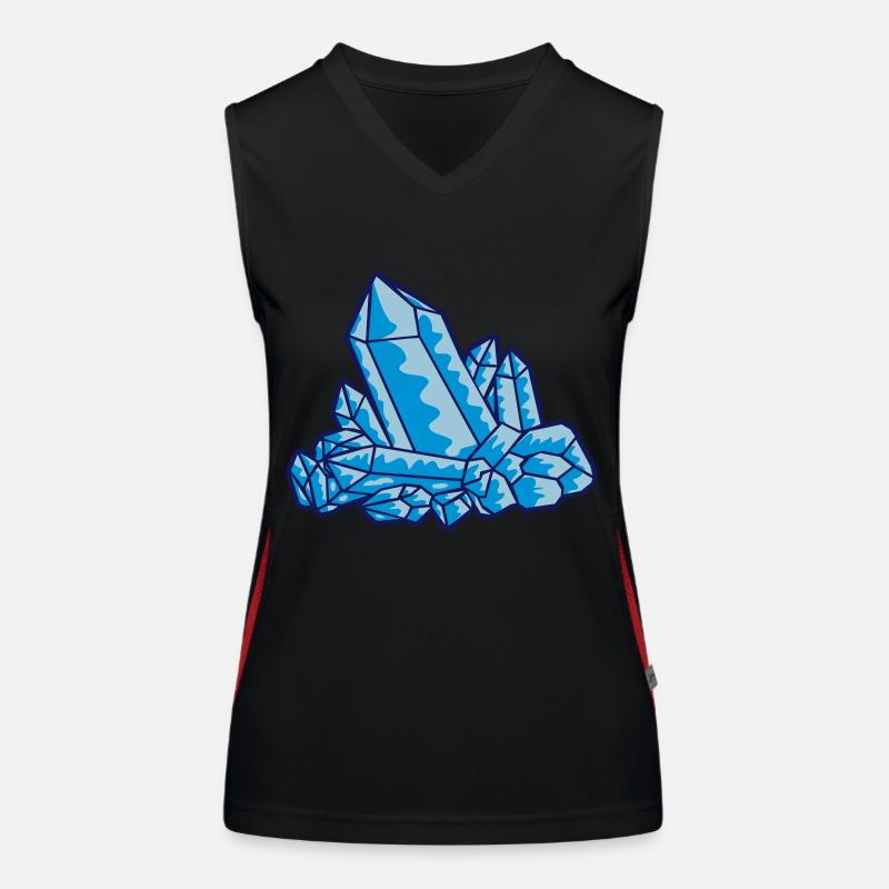 Kristall Edelstein Blau Funktionelles Kontrast-Tank Top für Frauen