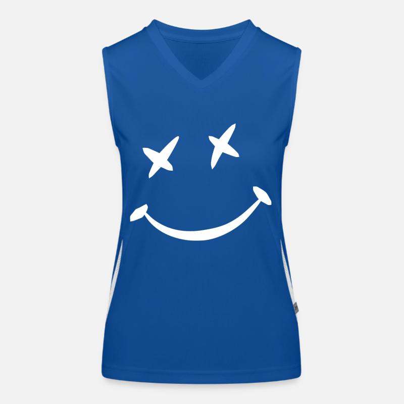 Lächelndes Gesicht Funktionelles Kontrast-Tank Top für Frauen