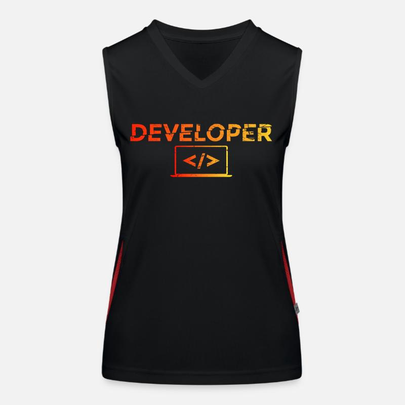 Developer - Informatik IT EDV PC Computer Shirt - Women's Functional Contrast Tank Top - black/red