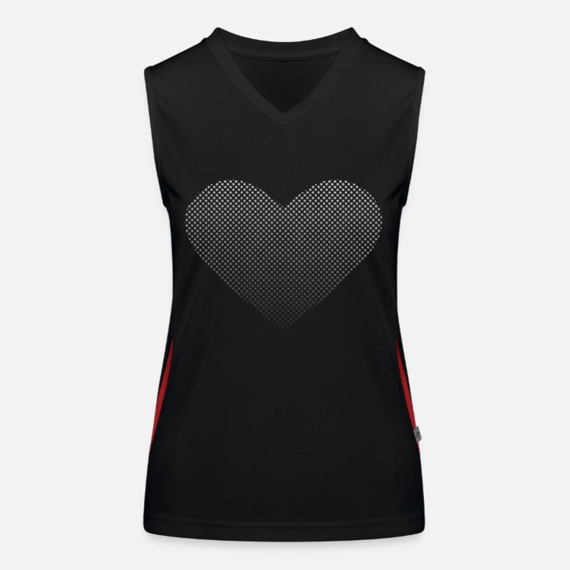 Liebe - Heart Bubble Grey Gradient Funktionelles Kontrast-Tank Top für Frauen