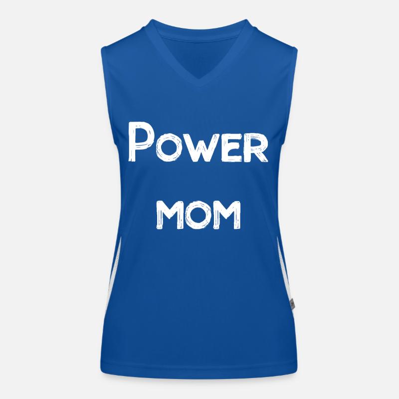 power mom Mama Mutter Kinder Eltern Schrift Funktionelles Kontrast-Tank Top für Frauen