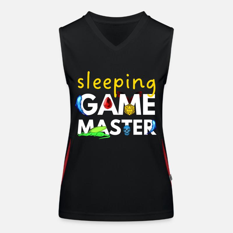 SCHLAFENDES SPIEL MASTER DRAGONS ADVENTURES RPG Funktionelles Kontrast-Tank Top für Frauen