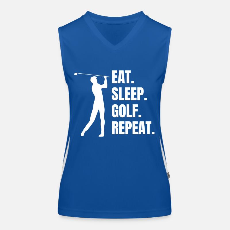 Golf Golfspielerin Golfschläger Spruch Golfball Funktionelles Kontrast-Tank Top für Frauen