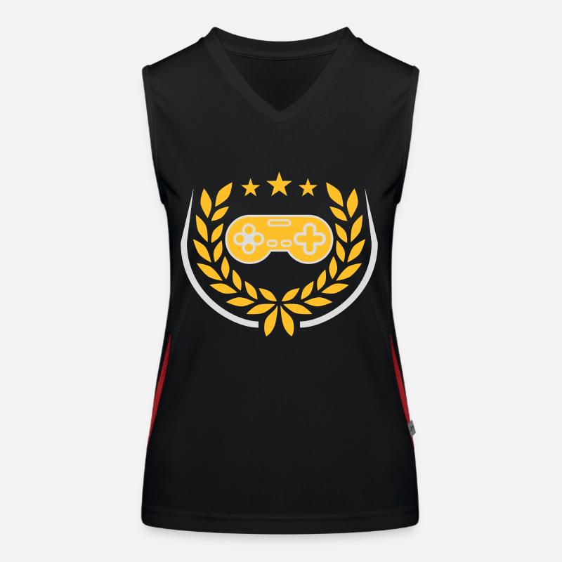 Laurel Wreath Retro Gamer Controller Débardeur respirant contrasté Femme