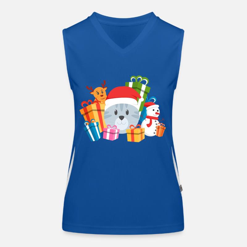 Cadeau de chat de Noël Débardeur respirant contrasté Femme