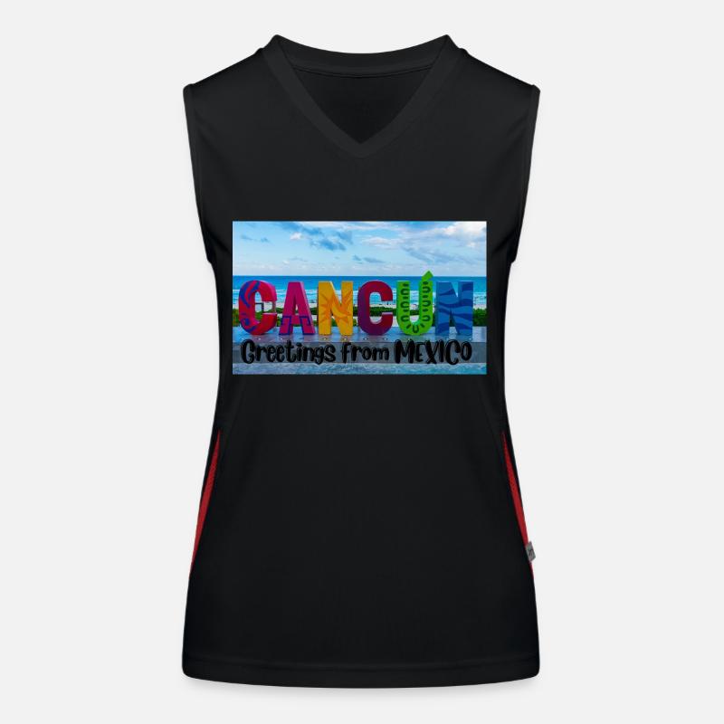 Grüße aus Mexiko . Cancun Funktionelles Kontrast-Tank Top für Frauen