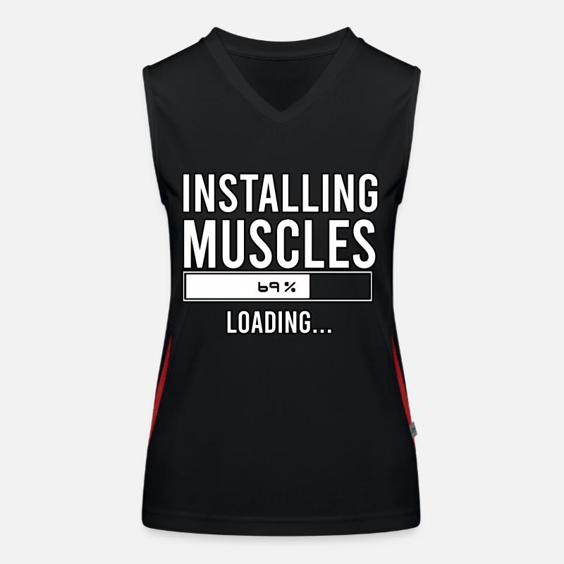 installing muscles loading Women's Functional Contrast Tank Top
