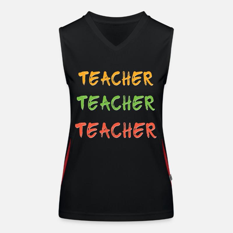 Teacher Cool design for teachers Women's Functional Contrast Tank Top