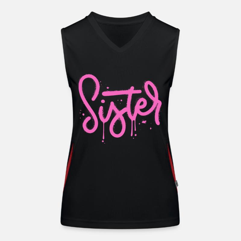 Sis - Women's Functional Contrast Tank Top - black/red