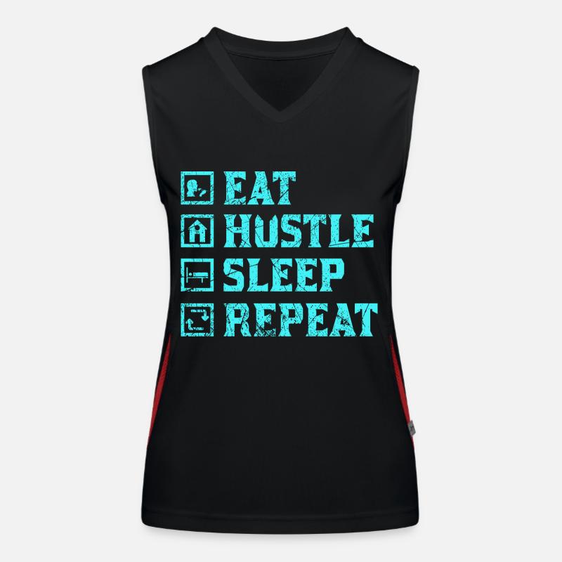 Eat hustle sleep repeat Women's Functional Contrast Tank Top