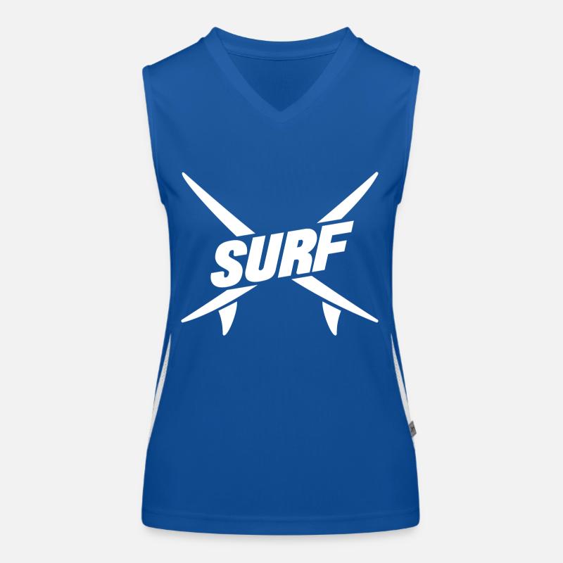 Surfing Surfboard Surfer Idée cadeau Débardeur respirant contrasté Femme