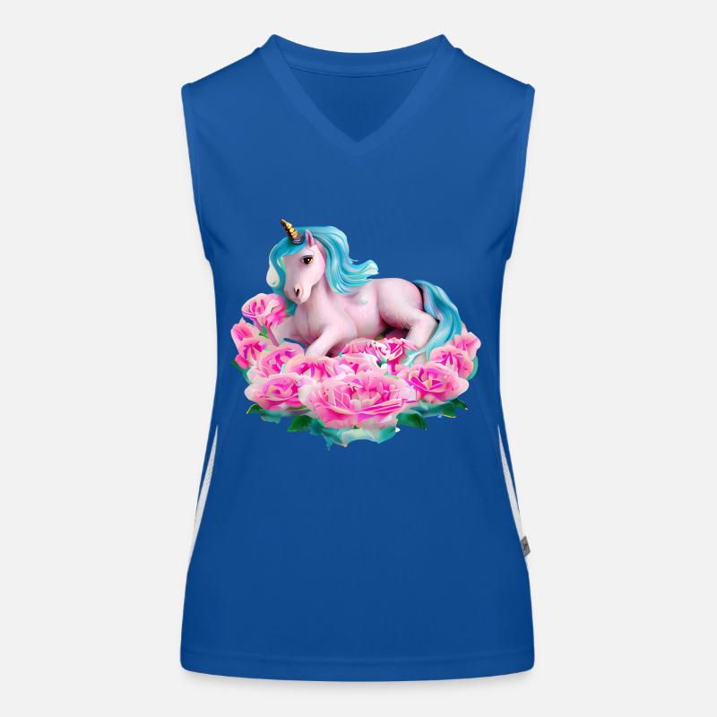 Licorne dans les roses Débardeur respirant contrasté Femme