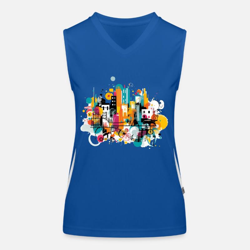 Farbenfrohe urbane Kunst Funktionelles Kontrast-Tank Top für Frauen