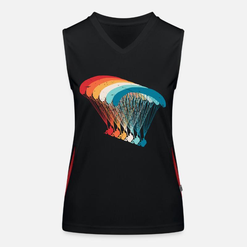 Skydive Evolution: Paraglider Design - Women's Functional Contrast Tank Top - black/red