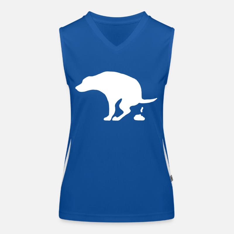 Hund der sein Geschäft macht Funktionelles Kontrast-Tank Top für Frauen