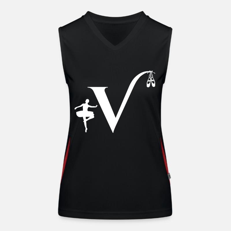 Buchstabe v Ballerina Funktionelles Kontrast-Tank Top für Frauen