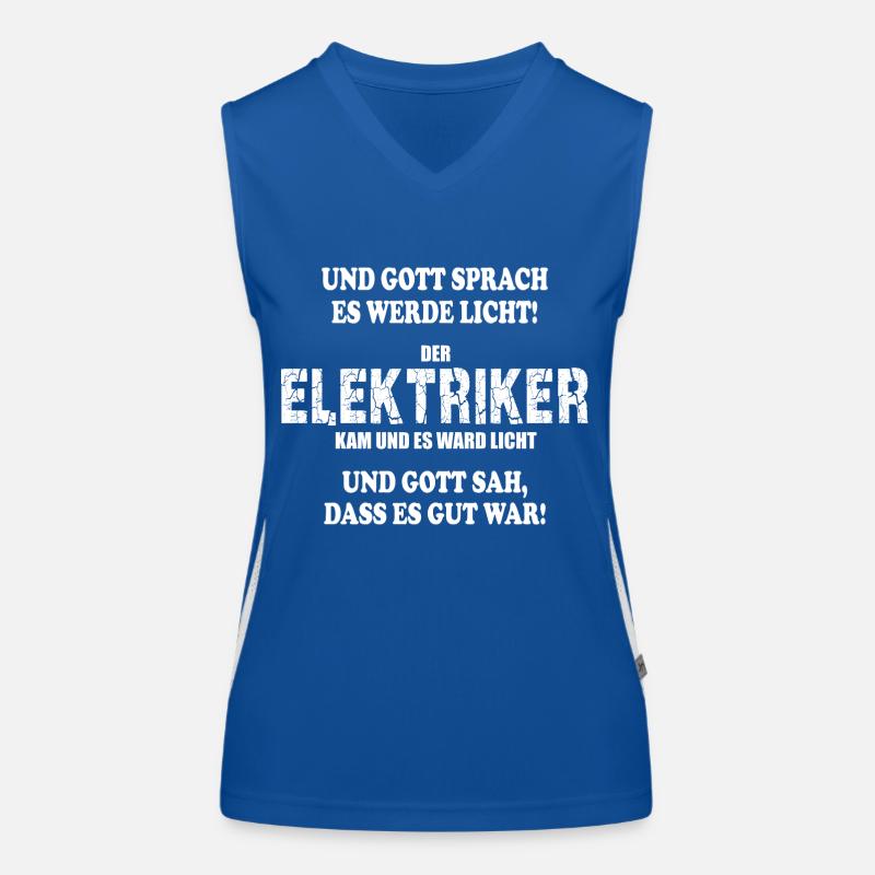 Lustiger Elektriker-Spruch Funktionelles Kontrast-Tank Top für Frauen