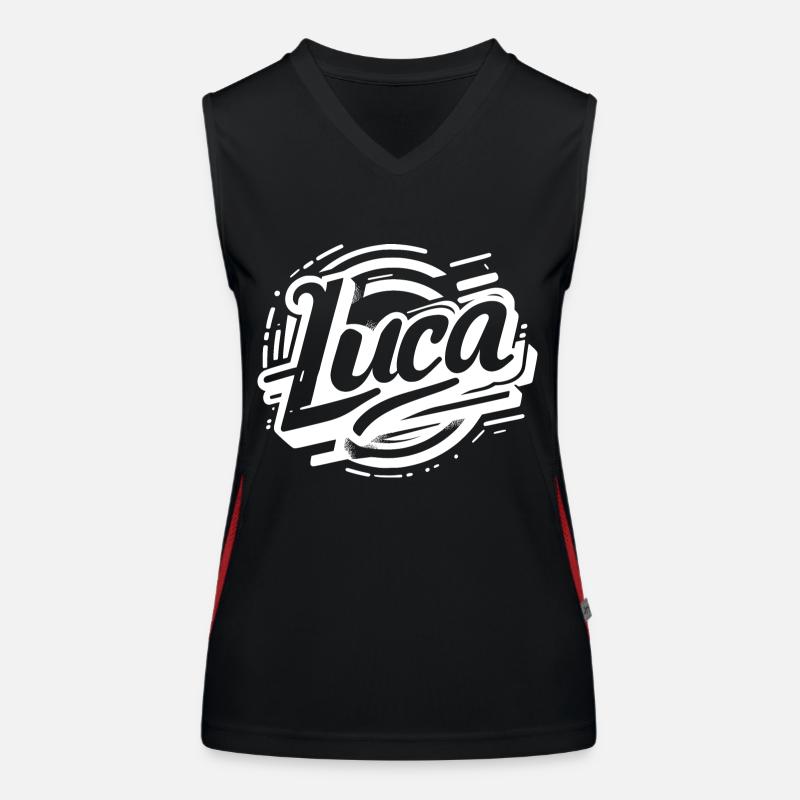 Luca Name Graffiti Funktionelles Kontrast-Tank Top für Frauen