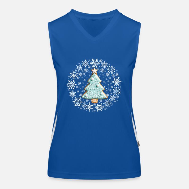 Weiße Weihnachten, Lebkuchenplätzchen White Funktionelles Kontrast-Tank Top für Frauen