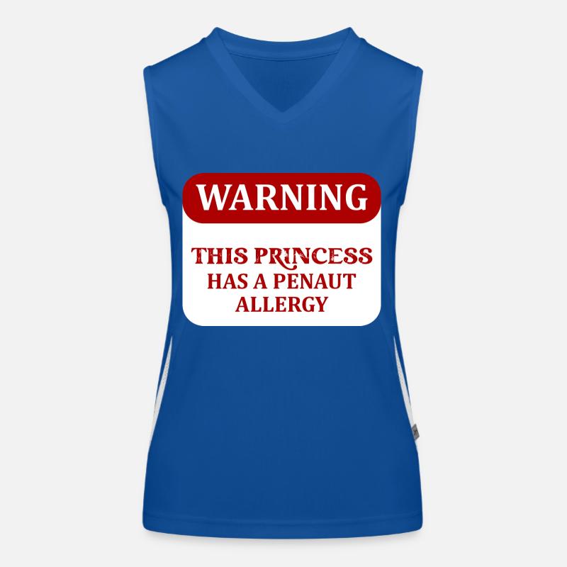 Warning This Princess Has A Penaut Allergy Awarene Funktionelles Kontrast-Tank Top für Frauen