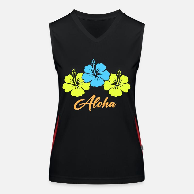 Fleur Hibiscus Aloha Débardeur respirant contrasté Femme