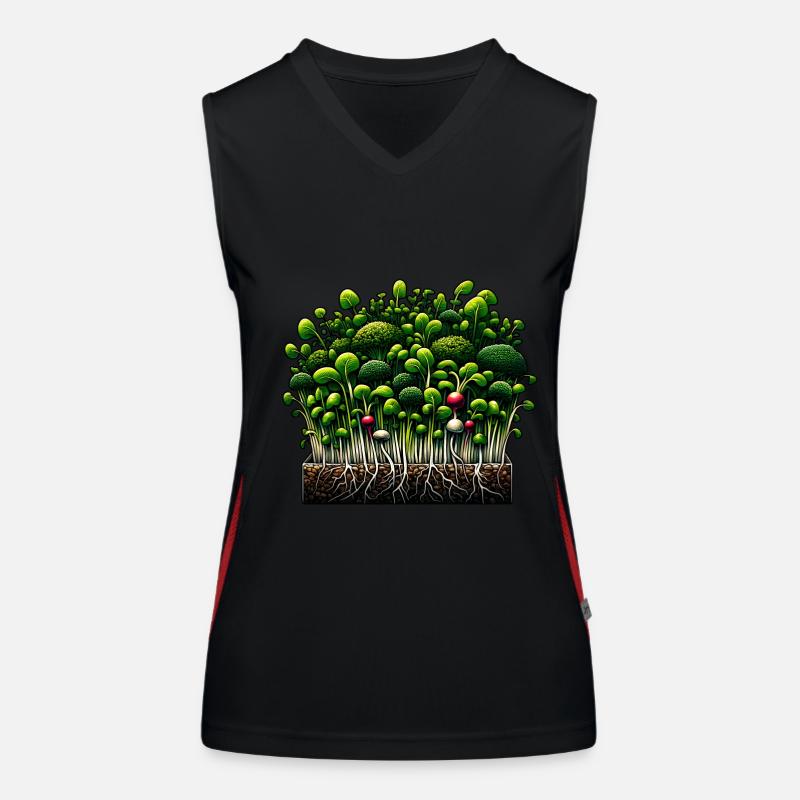Micro-pousses Agriculture Vegan Sprouts Débardeur respirant contrasté Femme