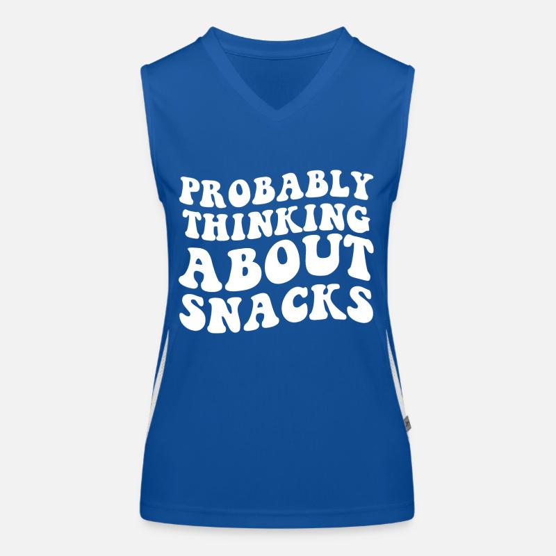 Retro Probably Thinking About Snacks funny eating Débardeur respirant contrasté Femme