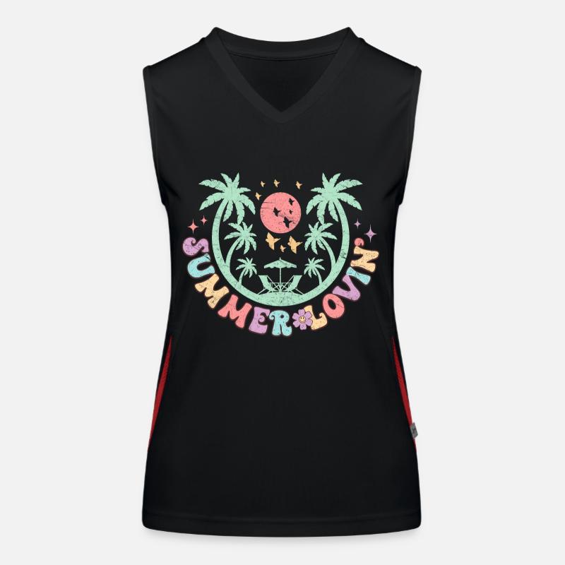 Summer Lovin' - Retro Design Women's Functional Contrast Tank Top