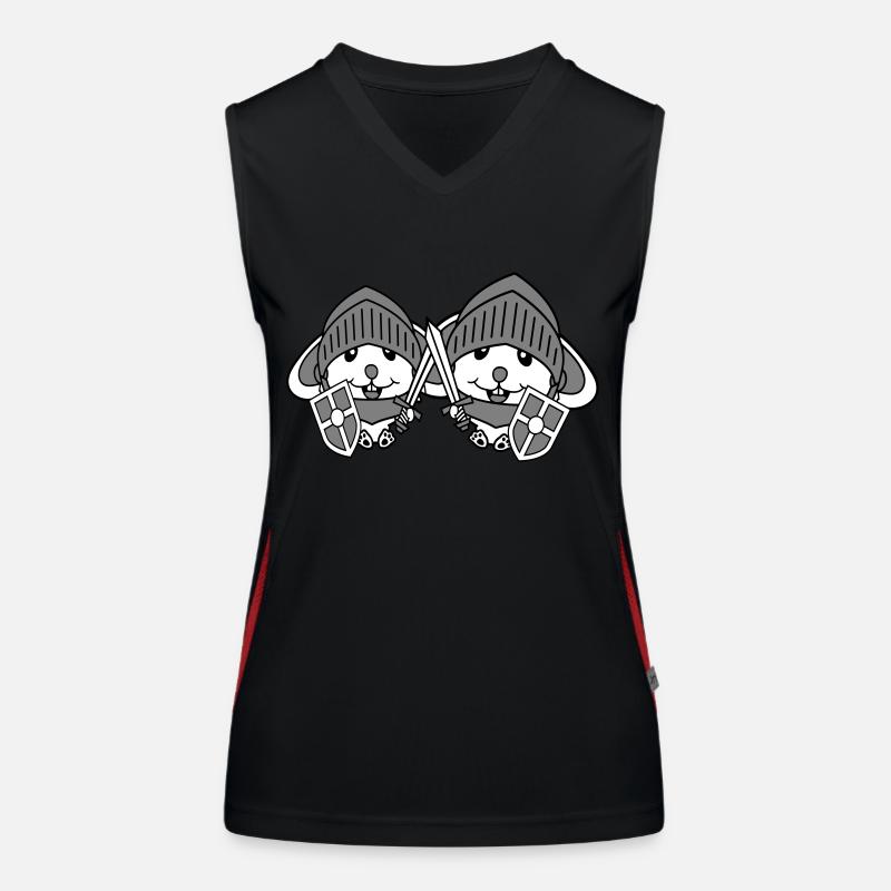 2 Bunnies Chevalier Épée Bouclier Armure Casque Héros Débardeur respirant contrasté Femme