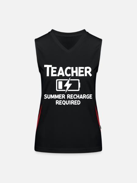 Recharge d’été pour les enseignants - Débardeur respirant contrasté Femme - noir/rouge - Devant