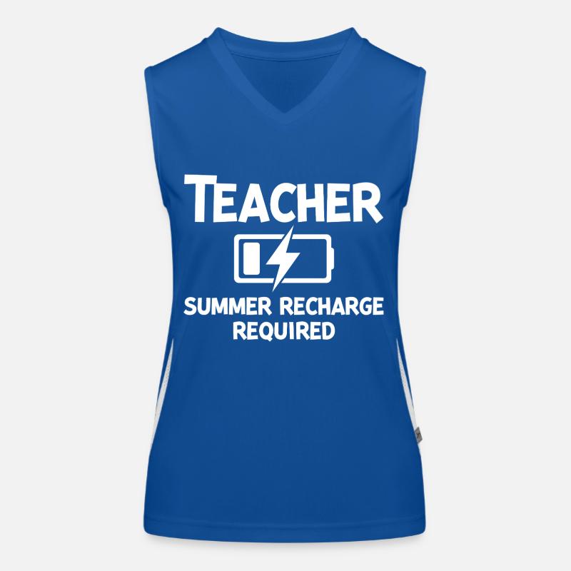 Teacher Summer Recharge Required Women's Functional Contrast Tank Top